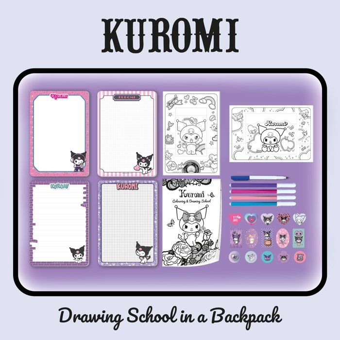 Coloring and Drawing School Backpack - LISCIANI - Kuromi - Creative Activities - Convenient Size