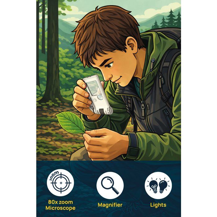 I'm A Genius Explorer Digital Travel Microscope - Science Kit - LISCIANI - Built-in microscope and light