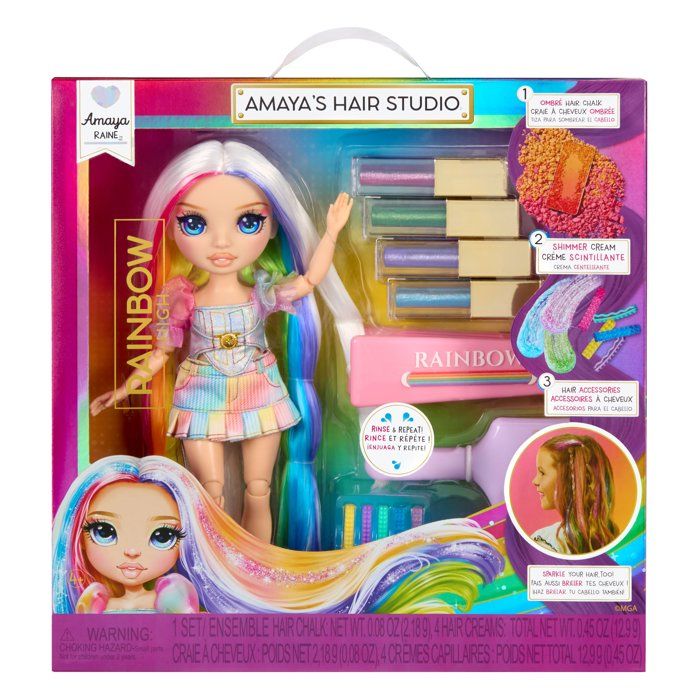 Rainbow High - Hair Studio - Amaya - 27 cm Doll - Accessories Included - Customize the doll's hair -