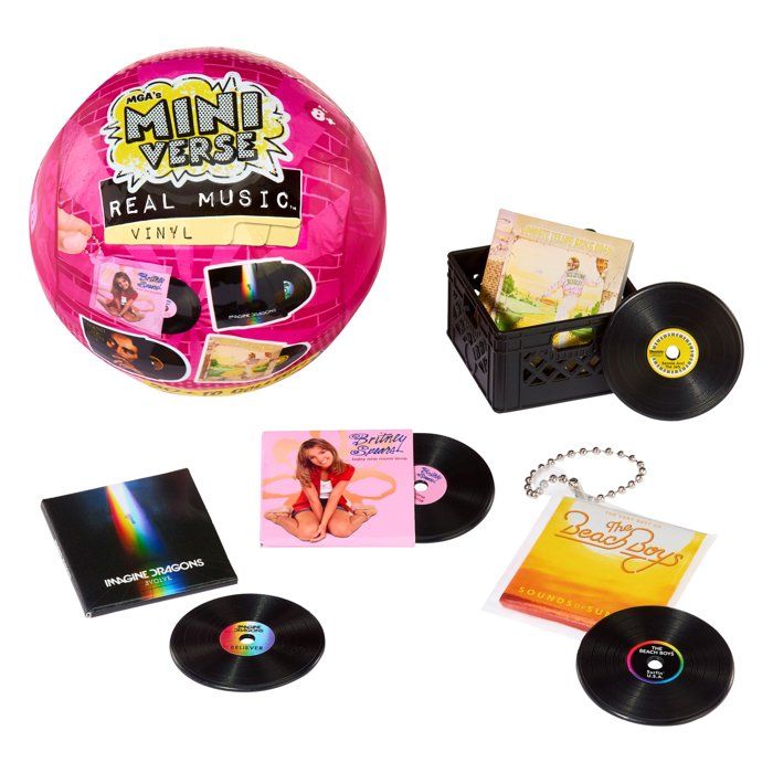 MGA's Miniverse - Real Music - Vinyl Records - Includes: 4 vinyl records, accessories, and a keychain - Compatible with the Real Music turntable