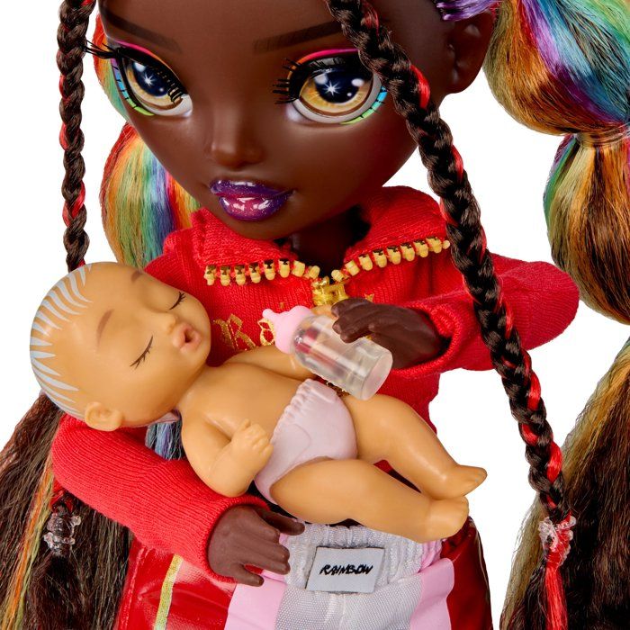 Junior High Babysitters  Iris Bow - 23 cm Doll - Baby, Stroller, Bassinet, Bottle, Comb, Outfit, and Accessories
