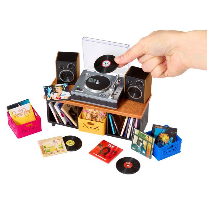 MGA's Miniverse - Real Music - Record Player - 30-Second Songs - Includes: 1 Vinyl Record - Compatible with Real Music vinyl records