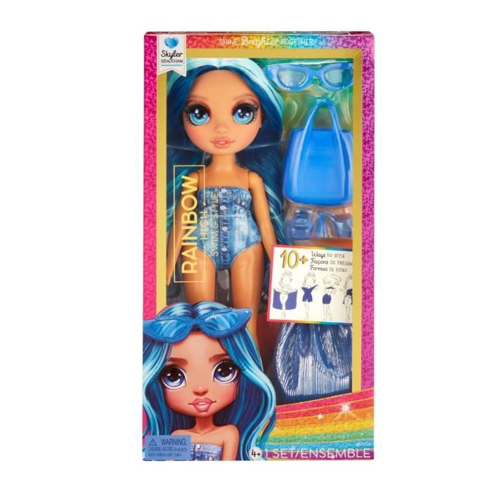 Rainbow High Swim & Style - Jointed fashion doll 27 cm - Skyler (Blue) - Swimsuit + Pareo - from 4 years
