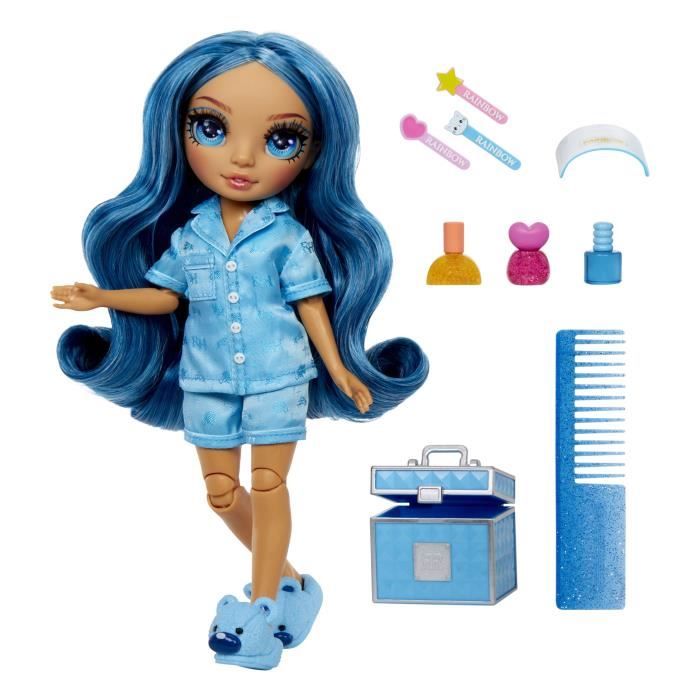 Junior High Pyjama Party - 22 cm articulated fashion doll - Skyler (Blue) - Many accessories - from 4 years old