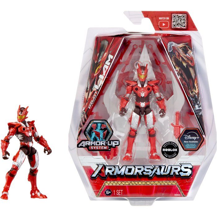 Armorsaurs  - Liam Roberts - T-Rex Pilot - 9.5 cm Figure - Interchangeable Armor - Transformable Accessory - Ages 6 and up
