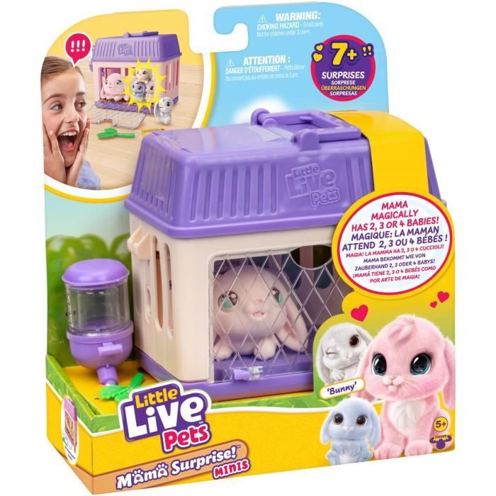 Playset - LITTLE LIVE PETS - Mama Surprise Rabbits - Babies Included - Customizable Accessories