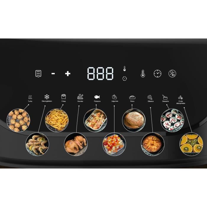 Diet fryer - LITTLE BALANCE - Crousty light XL - 7 L - 1600 W - 10 programs - Black