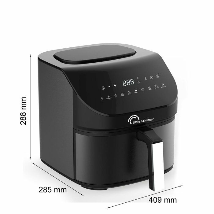Diet fryer - LITTLE BALANCE - Crousty light XL - 7 L - 1600 W - 10 programs - Black
