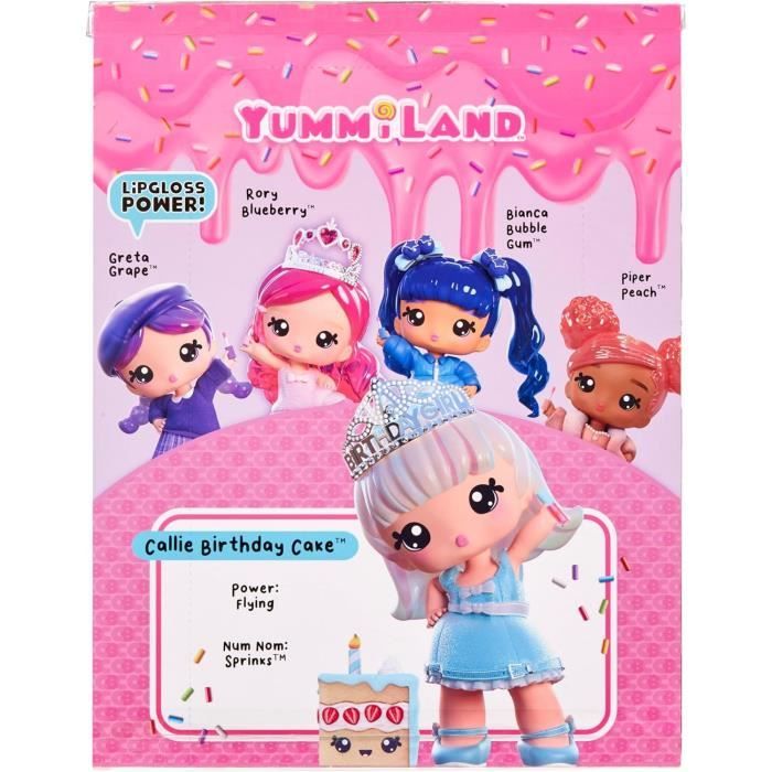 Yummiland - Large 25 cm doll to style and cuddle - Pet + scented lip balm - Callie - From 4 years old