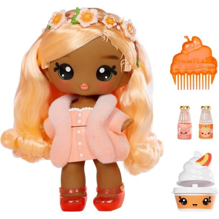 Yummiland - Large 25 cm doll to style and cuddle - Pet + scented lip balms - Pia - From 4 years old
