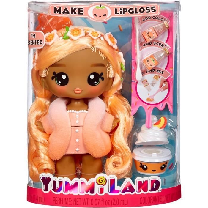 Yummiland - Large 25 cm doll to style and cuddle - Pet + scented lip balms - Pia - From 4 years old