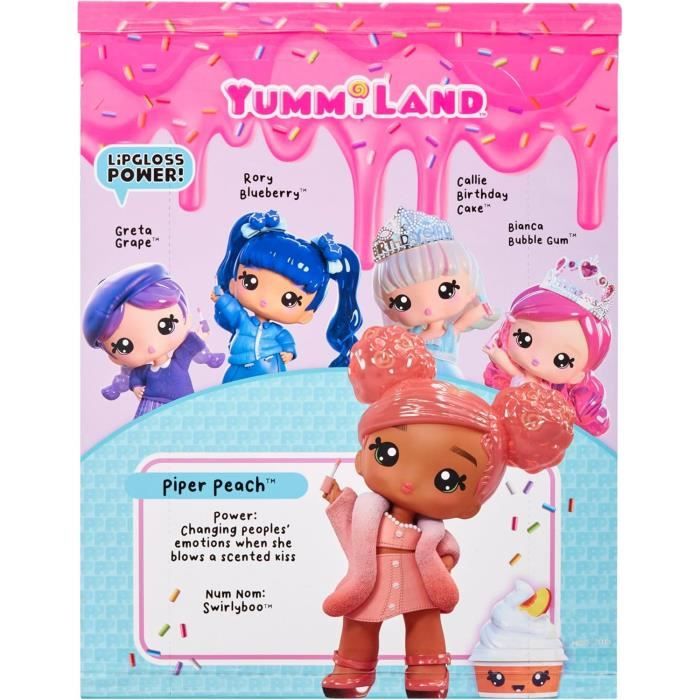 Yummiland - Large 25 cm doll to style and cuddle - Pet + scented lip balms - Pia - From 4 years old