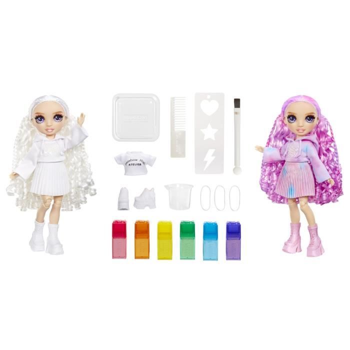 Rainbow High - Water Color - 1 mannequin doll (Violet) of 27cm - 2 outfits and accessories to personalize - Color your hair