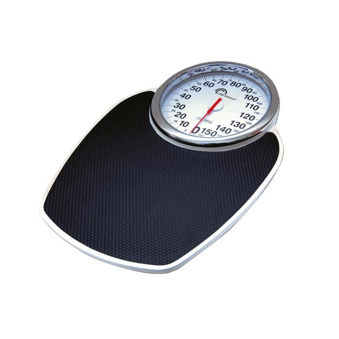 LITTLE BALANCE 8135 Pro M 160, Mechanical personal scale, Professional semi-medical design, 160 kg / 1 kg, Black & Chrome