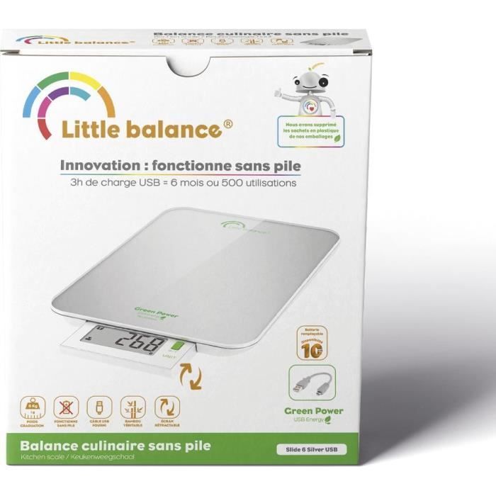 LITTLE BALANCE Balance Green Power USB - 6 kg - 1 g - Pearl Silver