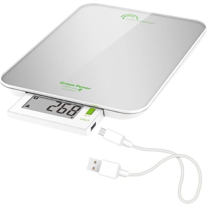 LITTLE BALANCE Balance Green Power USB - 6 kg - 1 g - Pearl Silver