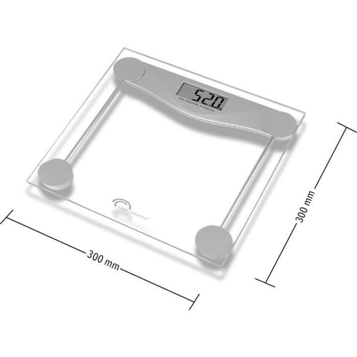 LITTLE BALANCE 8193 SB2 Electronic, Electronic weighing scale, Transparent tempered glass platform, 160 kg / 100 g, Transparent