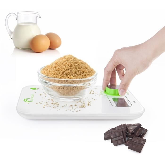 Little Balance 8198 Kinetic Flower, Kitchen Libra without battery, rechargeable by its Little Balance button, 5 kg / 1 g, white