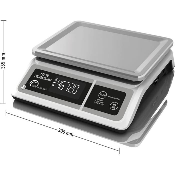 Professional scale - LBP 50 Professional - USB - Grey - LITTLE BALANCE - Kitchen scale - 50 kg