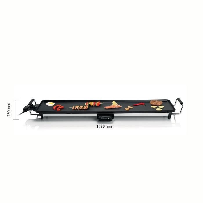 Little Balance 8239 HAPPY PLANCHA 90, Electric plancha 8-10 people, XXL anti-adhesive, all food, 2000W, black/stainless steel