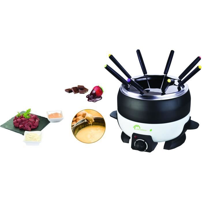 Fondue maker - LITTLE BALANCE - HAPPY - 800 W - 2 L - 8 people - White / Black