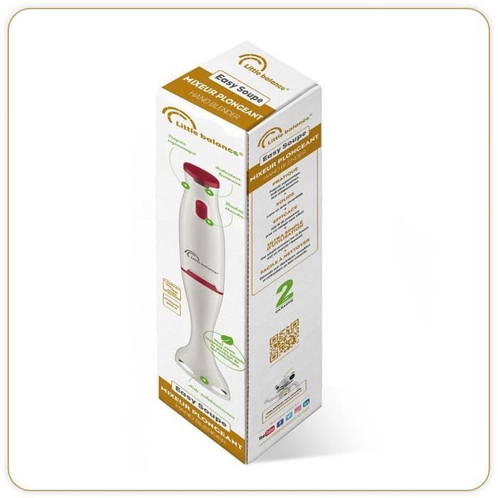 LITTLE BALANCE 8703 Easy Soupe hand blender - soups, smoothies, sauces, compotes - Anti-splash