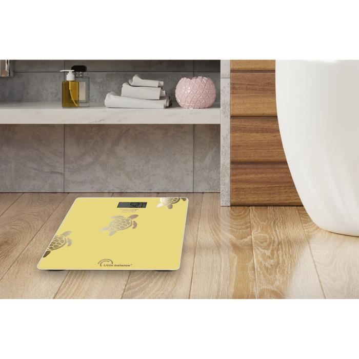 Bathroom scale - LITTLE BALANCE - 8731 - Metallic sand turtles - USB-repairable - 180 kg / 100 g - Yellow