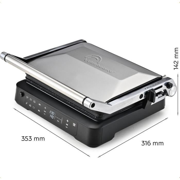 Meat grill - LITTLE BALANCE - 8734 - 2000 W - 6 positions - Aluminum / Black