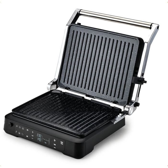 Meat grill - LITTLE BALANCE - 8734 - 2000 W - 6 positions - Aluminum / Black