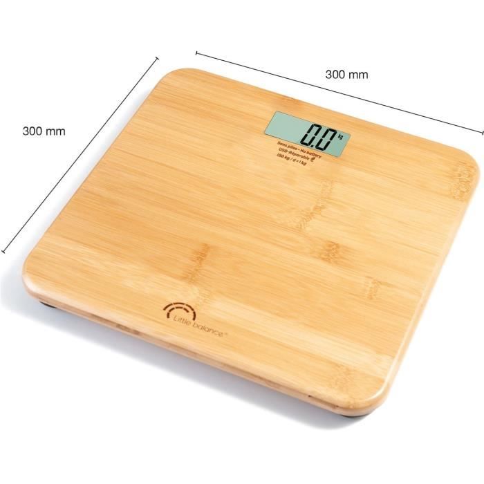 Bathroom scale - LITTLE BALANCE - 8745 - USB-repairable - 150 kg / 100 g - My bamboo