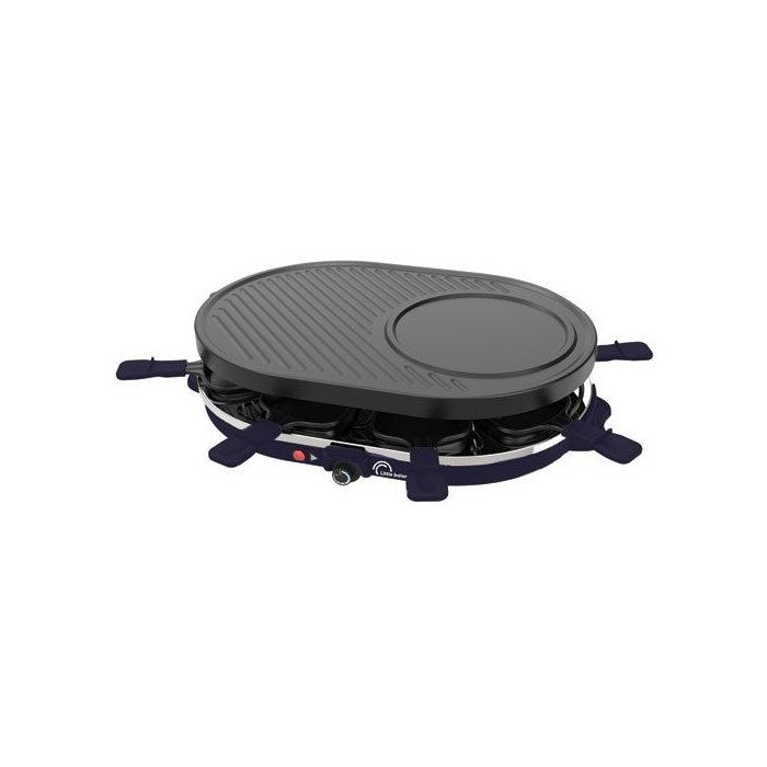 Raclette machine - LITTLE BALANCE - Multi cheese - 1200 W - 8 people - Removable grill / crepe - Midnight blue