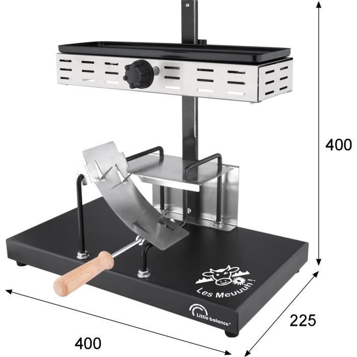 Raclette machine - LITTLE BALANCE - Savoyarde half wheel - 850 W - 6 people - Meuuuh design / Stainless steel