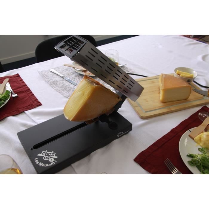 Raclette machine - LITTLE BALANCE - Savoyard quarter wheel - 600 W - 4 people - Meuuuh design / Stainless steel
