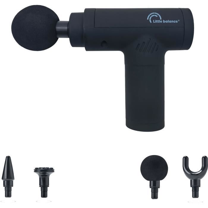 Massage gun - LITTLE BALANCE - Sport Relax - 6 speeds - 4 heads - Black