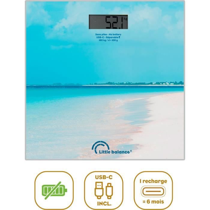 Bathroom scale - LITTLE BALANCE - USB-C - Caribbean