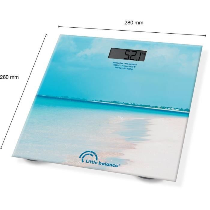 Bathroom scale - LITTLE BALANCE - USB-C - Caribbean