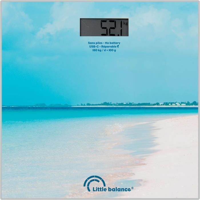 Bathroom scale - LITTLE BALANCE - USB-C - Caribbean