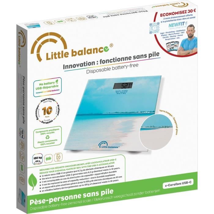 Bathroom scale - LITTLE BALANCE - USB-C - Caribbean