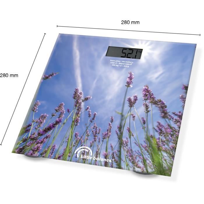 Bathroom scale - LITTLE BALANCE - USB-C - Lavender