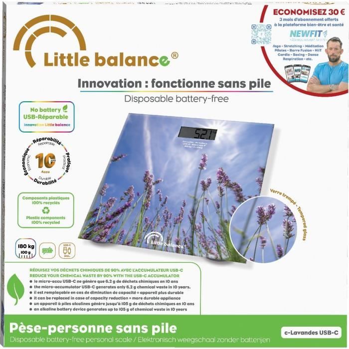 Bathroom scale - LITTLE BALANCE - USB-C - Lavender