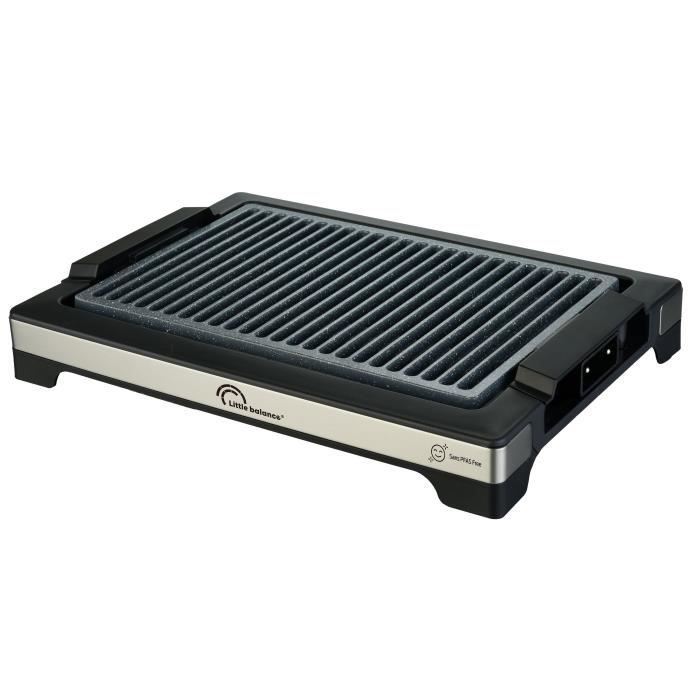 LITTLE BALANCE Electric Barbecue - Easy Nopifas - Cooking surface 38 x 25 cm - PFAS-free microceramic coating - 2000W