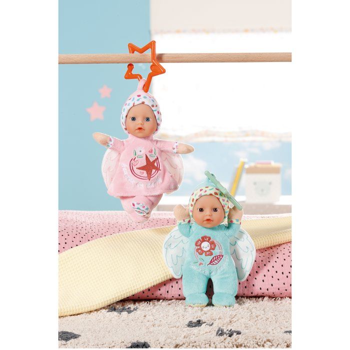 Baby Born - 2 Angel Rag Dolls - 18cm - Can be attached - Integrated rattle - Very soft - From 0 months