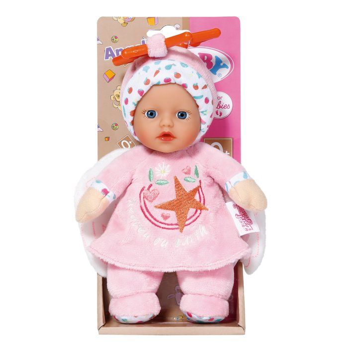 Baby Born - 2 Angel Rag Dolls - 18cm - Can be attached - Integrated rattle - Very soft - From 0 months