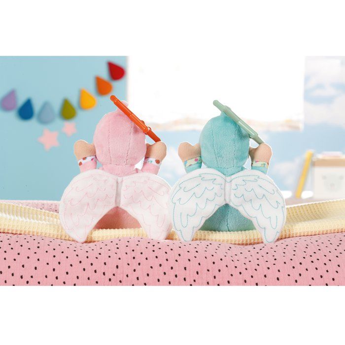 Baby Born - 2 Angel Rag Dolls - 18cm - Can be attached - Integrated rattle - Very soft - From 0 months