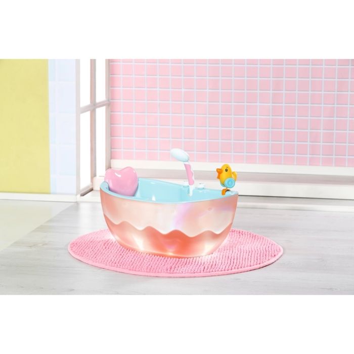 Baby Born - Doll Bathtub - Musical Bubble Bath - Splash sounds and lights - Real showerhead + yellow duck - Dice