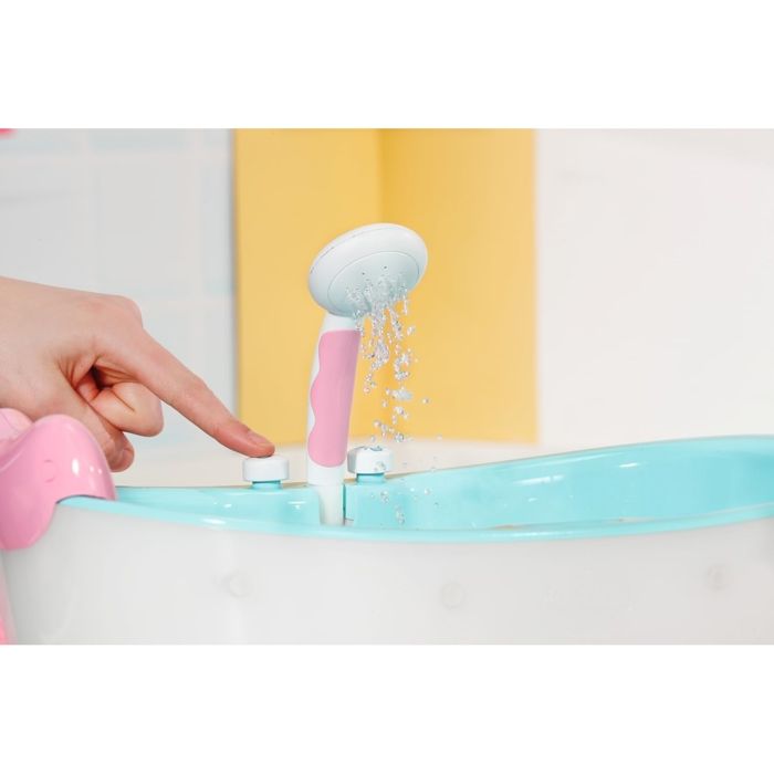 Baby Born - Doll Bathtub - Musical Bubble Bath - Splash sounds and lights - Real showerhead + yellow duck - Dice