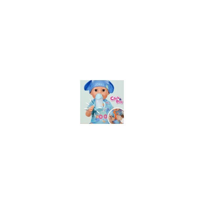 Jonas Doll - BABY BORN - 43 cm - Click & Play - 10 Functions + 8 Accessories - No batteries required, articulated arms and elbows
