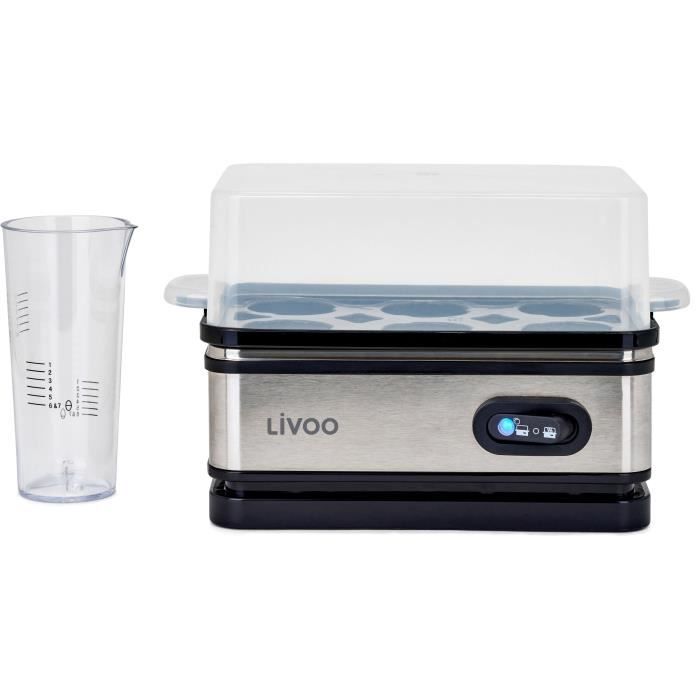 Egg cooker - LIVOO - DOC290 - 400W - 6 eggs - Stainless steel - Keep warm - Egg holder, lid and measuring cup