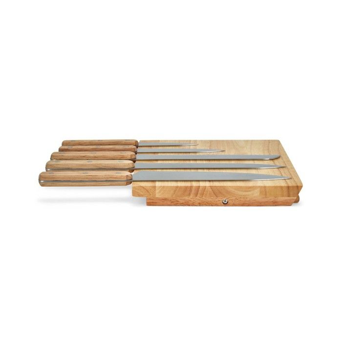 Set of 5 knives - LIVOO - MEC136 - 20 to 32.5 cm - Stainless steel blade - Magnetic support