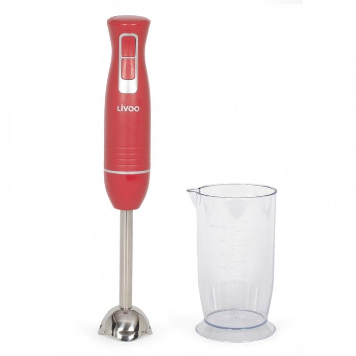 Livoo DOP245R Hand Blender with Bowl - Chili Red